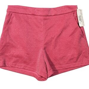 Nylon Apparel  Women's  Shorts Sparkle Stretchy Bodycon Mini Night Out Pink S